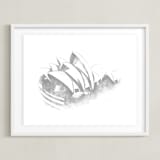 "Sydney Opera House" - Art Print in Slate by Paul Berthelot - Framed