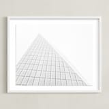 "Pyramid Building" - Art Print in Grey by Anna Western - Framed