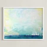 "Sail" - Art Print in Teal Blue by Julia Contacessi - Framed