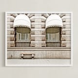 "Beige Scene" - Art Print in Creamy Beige by Alexandra Feo - Framed