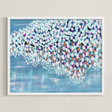 "New Tide" - Art Print in Sunrise Blue by Denise Wong - Framed