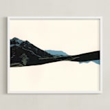 "Spliced Landscape 1" - Art Print in Blue Topaz by Melinda Laszczynski - Framed