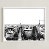 "The Streets of Paris" - Art Print in Black and White by Kelsey McNatt - Framed