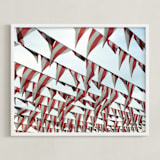 "Buntings" - Art Print in Carnival Red by KareneIsabelle - Framed