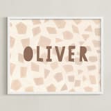 "Safari Friends 2" - Personalized Art Print in Brown by Teju Reval - Framed