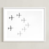 "Fly This Way" - Art Print in Smoky Grey by Heather Marie - Framed