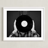 "Ahead of the Record" - Art Print in Black and White by Kaitie Bryant - Framed