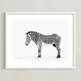 "Counting Stripes" - Art Print in Cream by Lisa Sundin - Framed