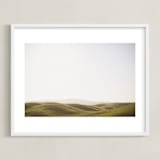 "Distance" - Art Print in Rolling Hills Green by Shannon Paras - Framed