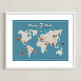 "Seven Wonders" - Art Print in Sea by Shari Margolin - Framed