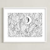 "Peek A Boo" - Art Print in Black & White by Helen H Wu - Framed