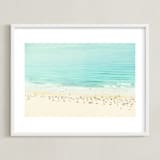 "Remembering a day by the Sea" - Art Print in Turquoise Sea by Jacquelyn Sloane Siklos - Framed