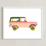 "Cruising Nantucket" - Art Print in Pale Pink by Kelsey Livingston - Framed