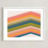 "Retro Stripes" - Art Print in Pool by Beth Vassalo - Framed