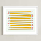 "Make Your Mark art print" - Art Print in Yellow by Sarah Cohn - Framed