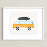 "Wheels 4" - Art Print in Mustard by Kristie Kern - Framed