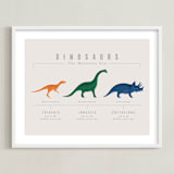 "Dino Timeline" - Art Print in Multicolor by Ashley Presutti Beasley - Framed