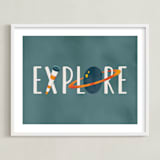 "Space to Explore III" - Art Print in Twilight by Heather Schertzer - Framed