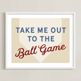 "Little Slugger Series 1" - Art Print in Beige by Pinky Diamond Studio - Framed