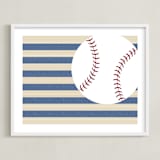 "Little Slugger Series 4" - Art Print in Denim by Pinky Diamond Studio - Framed