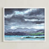 "Cloud Symphony Ring of Kerry Ireland" - Art Print in Stormy Indigo by Eva Marion - Framed