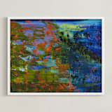"Underwater Garden" - Art Print in Snorkel Blue by Camille Pietrow - Framed