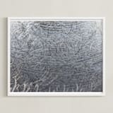 "A Chronicle of Marks No. 14" - Art Print in stainless steel grey by Janie Allen - Framed