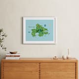 "Never Land Map" - Art Print in Ocean by Renee Christensen - In a Room