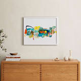 "The Lake and the Trees" - Art Print in Juicy Orange by Erin McCluskey Wheeler - In a Room