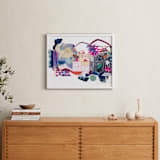 "Pink and Blues Landscape" - Art Print in Fuchsia Pink by Erin McCluskey Wheeler - In a Room