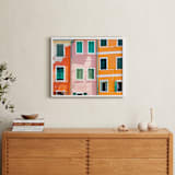 "Riomaggiore" - Art Print in Tangerine by Heather Deffense - In a Room