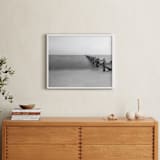 "Broken Dock at Nightfall" - Art Print in Monochromatic by Mary Ann Glynn-Tusa - In a Room