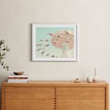 "Sky Coasters" - Art Print in Teal by Stephanie Sherman - In a Room