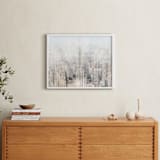 "Big Apple Blur" - Art Print in Beige by 1885 Atelier - In a Room