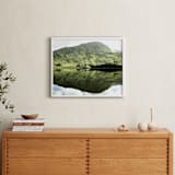 "Green Reflections Connemara Ireland" - Art Print in moss green by Eva Marion - In a Room