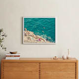 "Seaside" - Art Print in Bright Teal by Kitty Seeber - In a Room