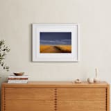 "Dirt Road Through a Wheat Field Under a Stormy Sky" - Art Print in Indigo Sky by Kathy Van Torne - In a Room