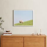 "Sheep at Lunch" - Art Print in Apple Green by Alexandra Feo - In a Room