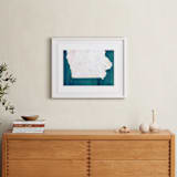 "Iowa in Paint" - Art Print in Iowa Teal by Denise Wong - In a Room