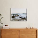 "Rocky Coast" - Art Print in aqua blue by Janel Galvez - In a Room