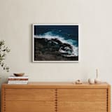 "Tidal Pools & Crashing Waves" - Art Print in Teal Ocean by Whitney Todd - In a Room