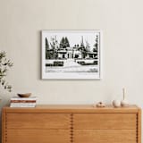 "Custom House Portrait with Text" - Custom Print in Olive Shadow by Minted - In a Room