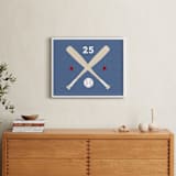 "Little Slugger Series 3" - Personalized Art Print in Denim by Pinky Diamond Studio - In a Room