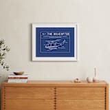 "Helicopter Blueprint" - Art Print in Blueprint by Meggy Masters - In a Room