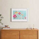 "Fair Days 3" - Art Print in Aqua, Pink, Yellow by Shannon Howard - In a Room