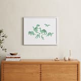 "Darling Dinos" - Art Print in Fern by Jessie Steury - In a Room