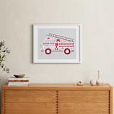 "Fancy Firetruck" - Art Print in Retro Red by Jessie Steury - In a Room