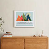 "Gone Camping" - Art Print in Camp Blue by AlisonJerry - In a Room