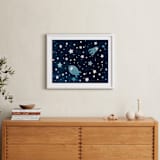 "Through space and time" - Art Print in Prussian blue by raven erebus - In a Room