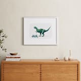 "Terrific T-Rex" - Art Print in Leaf by Kayla King - In a Room